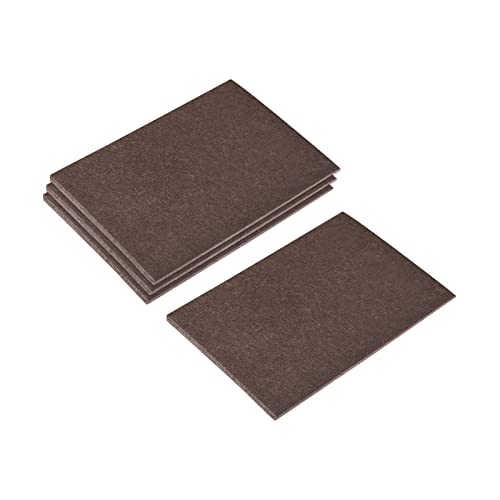 uxcell Felt Furniture Pads, 6-inch x 4.4-inch Self Adhesive Cuttable Anti Scratch Square Floor Protectors for Furniture Legs Hardwood Floor, Brown 8Pcs - size: 6-inch x 4.4-inch