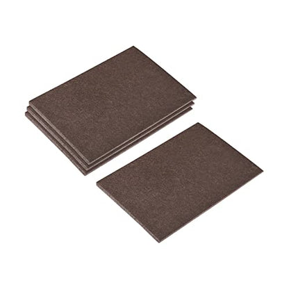 uxcell Felt Furniture Pads, 6-inch x 4.4-inch Self Adhesive Cuttable Anti Scratch Square Floor Protectors for Furniture Legs Hardwood Floor, Brown 8Pcs - size: 6-inch x 4.4-inch
