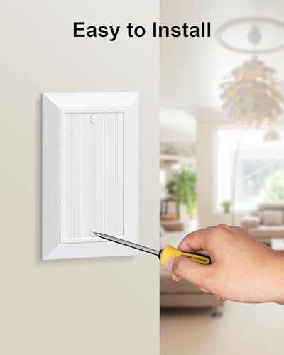 2-Pack Classic Beadboard Single Blank Wall Plate, Unbreakable Polycarbonate Wall Plate Cover, Pure White 1 Gang Wall Plate for Unused Outlets/Switches - color: Pure White, size: 1 Blank 2PK