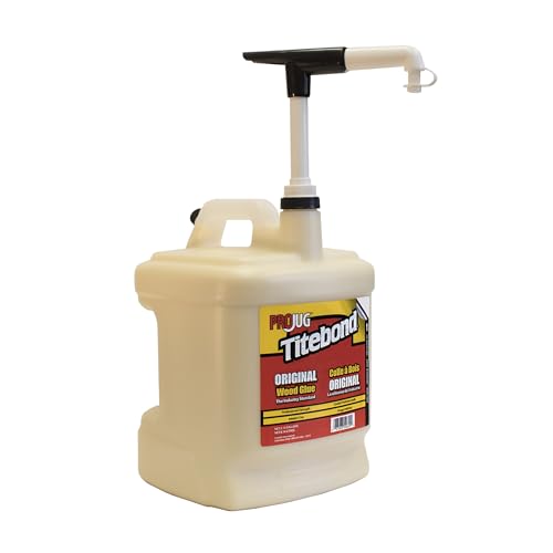 Titebond Original Wood Glue ProJug 2.15 Gal. – Professional-Grade Adhesive for Woodworking, Hardboard, Particleboard, Leather & Cloth, Great Sandability, Easy Water Cleanup – 50609 - size: 2.15 Gal.