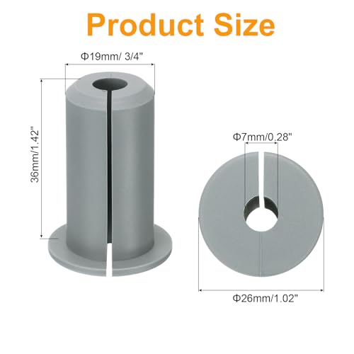 uxcell 4Pcs Wall Grommets for Cables 3/4 Inch Silicone Cable Wall Bushing Feed Through Cable Routing Kit Accessories Wall Cable Pass Through for Ethernet with 7mm Hole, Grey - color: Gray