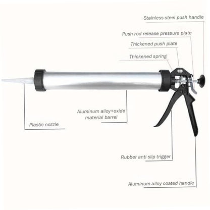 Caulking Tool Gun, 20 Oz Sausage Caulking Guns, Soft and Hard Glue Gun with 10 Nozzles Adhesive Sealant Tool Kit Guns Household Tools Caulk Sausage