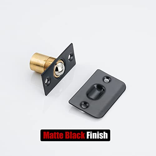 JQK Closet Door Ball Catch Hardware, Stainless Steel Catch Adjustable with Strike Plate, Black Finish 4 Pack, HBC100-BK-P4 - color: Black, size: 4 Pack