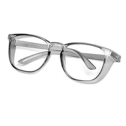 Stylish Safety Glasses Goggles for Women Girls Anti-fog Glasses Protective Eyewear Clear Glasses - color: Grey