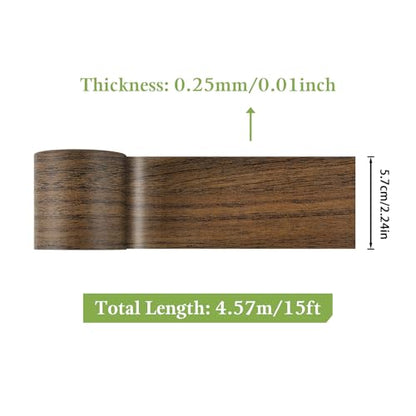 SagaSave 2.24 Inch x 15Ft Woodgrain Patterned Duct Tape, Multi-Purpose Self Adhensive Waterproof Repair Tape for Furniture Door Floor Table and Chair (Dark Brown) - color: Dark Brown