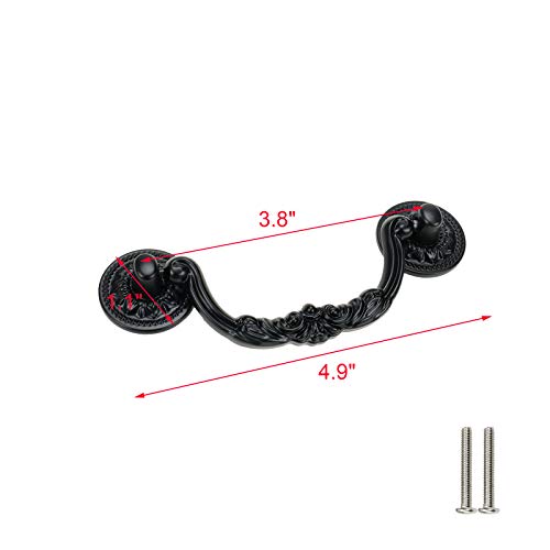 Geesatis 10 Pcs Vintage Swing Drop Bail Black Aluminum Alloy Cabinet Pulls, 125 x 32 x 43 mm / 4.9 x 1.26 x 1.7 inch - style: I