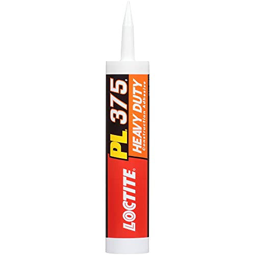 Loctite PL375 VOC Heavy Duty Construction Adhesive, Versatile Construction Glue for Wood, Fiberboard, Drywall & More - 10 fl oz Cartridge, Pack of 1
