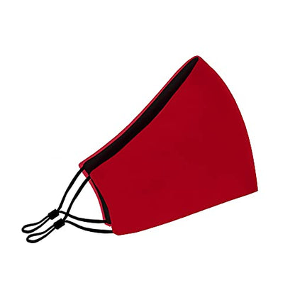 Washable Face Mask with Non-Adjustable Ear Loops & Nose Wire - color: Solid Deep Red