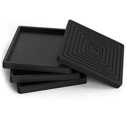 Furniture Coasters Cups 4Pcs 3.5 inch Rubber Non-Slip Bed Leg Pads,Anti Slip Furniture Pad Protector for for Hardwood Floors Black - size: 3.5" 4pcsblack