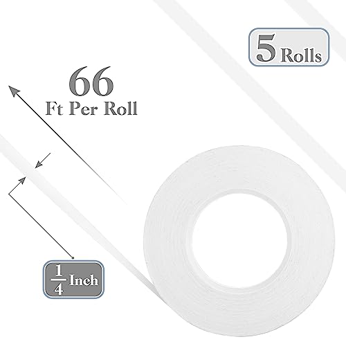 Kesote 5 Rolls Double Sided Tape for Crafts Scrapbooking Card Making, 1/4" Thin Double Sided Adhesive Tape Roll - size: 1/4 in