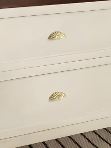 Brushed Gold Cabinet Cup Pulls 2.5" Hole Center 10 Pack Brass Drawer Pulls Kitchen Hardware Cabinet Handles Dresser Handles - color: Brushed Gold, size: 2.5"(64mm) Hole Center