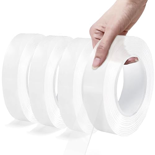 Valley'sYuMiao 4Rolls, Nano Double Sided Mountinging Tape, Adhesive-self Heavy Duty Tape, 2 Sides Sticky Tack Tape, 0.7in×10fts, 40fts Total Long - size: 4Rolls, 0.7″,40fts TL