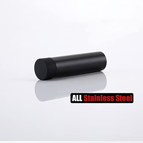 JQK Door Stopper, 2-7/8 Inch 304 Stainless Steel Sound Dampening Door Stop Bumper Wall Protetor 8 Pack, Matte Black, DSB2-PB-P8 - color: Black