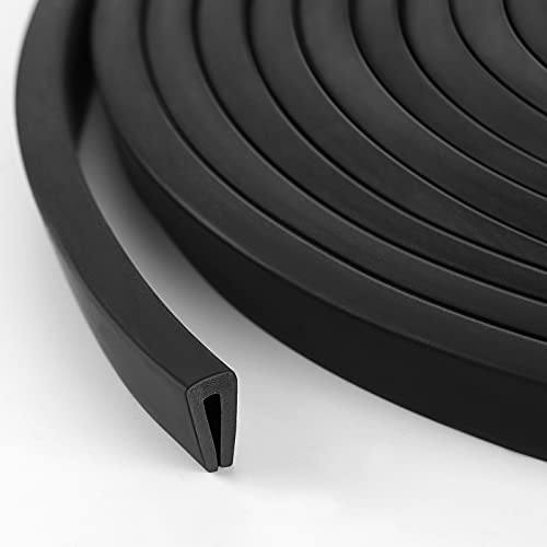 Kingdder Rubber Edge Trim 1/8" U Channel Sheet Metal Edge Protector Door Seal Strip Guard Weather Resistance Fits for Car Doors Steel Plates Glass Hatches Table Corners(60 Feet) - size: 60 Feet