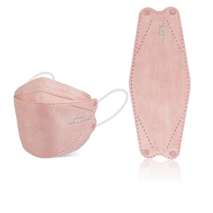 akgk KN95 Face Masks 50 Pack, 5-Ply Disposable Blush Pink Face Mask Against PM 2.5 Smoke and Dust - color: Z-50 Pack-blush Pink