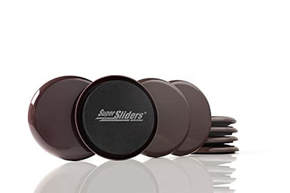 Super Sliders 3 1/2" Round Reusable Furniture Sliders for Carpet Easily Move Medium to Large Sized Items Across Carpet, 8 Pack Brown - color: Brown, size: 8 Count (Pack of 1)