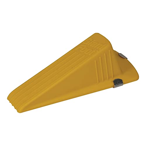 Master Caster Giant Foot Magnetic Doorstop, No-Slip Rubber Wedge, 3.5w X 6.75d X 2h, Yellow