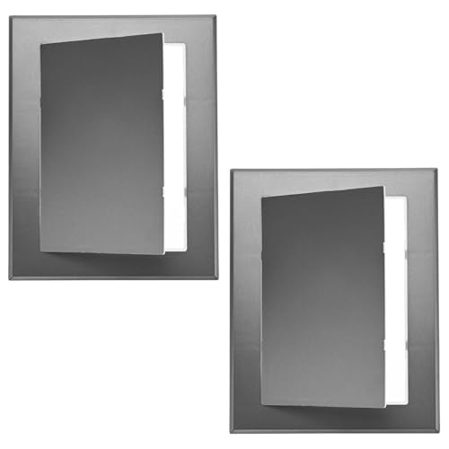 M METERXITY 2-Pack Access Panel for Drywall, 7x5 Inch Plastic Self Adhesive Wall Hole Cover Access Doors for Wiring Cable/Ceiling, Removable Plumbing Wall Panel [Grey, Rectangle] - color: Gray