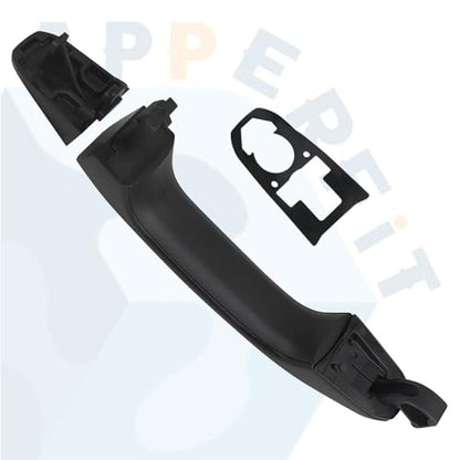 APPERFiT Door Handle w/Gasket Set - Rear Exterior LH/RH (Textured Black) Compatible with 2014-2020 Chevy Chevrolet Silverado Suburban Tahoe, GMC Sierra Yukon 22923605 22923599 - color: Textured Black RL/RR