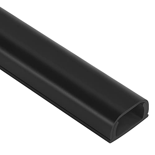 ZhiYo Wire Covers for 2 Cords, Cord Hider on Wall Mounted, 68in Cord Cover Kit, Cable Cover Paintable, Cable Concealer for Extension Cord/Ethernet Cable/Speaker Wire Hider, Black W0.7in H0.4in - color: Black, size: W0.7in X H0.4in X L68in