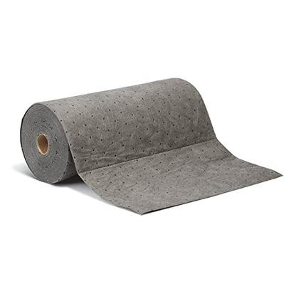 PIG Absorbent Mat Roll for Oil and Other Liquids | 1 Lightweight Mat Roll | 15" W x 50' L | Absorbs up to 3.3 gal per Roll | Gray | PM50435 - size: (50' X 15") Roll