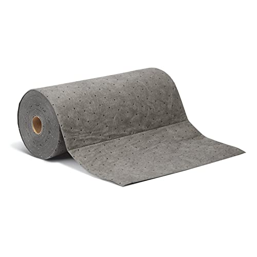 PIG Absorbent Mat Roll for Oil and Other Liquids | 1 Lightweight Mat Roll | 15" W x 50' L | Absorbs up to 3.3 gal per Roll | Gray | PM50435 - size: (50' X 15") Roll