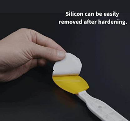 2-in-1 Double-Sided Caulking Tool Set with 4 Heads - Two-Way Silicone Finishing Tool for Bathroom Kitchen Tile Grout, Professional Sealant Smoothing Spatula, Reusable & Scratch-Free (S+L 2-Pack)