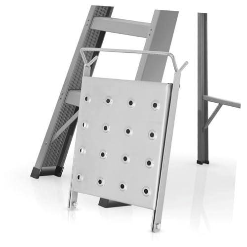 Holibanna Portable Iron Work Platform Sturdy Folding Ladder Holder Integrated Tool Tray for Easy Access Various Work Environments Platform for Home and