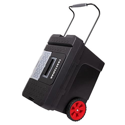 CRAFTSMAN Rolling Tool Box with Wheels, Includes Organizers and Trays, Heavy Duty Plastic, Lockable, 15.2 Inch (CMST33026) - style: 17 gallon Tool Box
