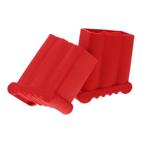 IMIKEYA 2Pcs Rubber Ladder Feet Covers, Non-Slip Steep Ladder Foot Pads - Universal Stepladder Rubber Pads for Floor Protector Security Bumpers, Red