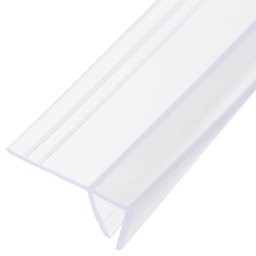 uxcell Shower Door Side Seal, Widen F-Type Shower Door Sweep for 5/16" Glass 130" Long Frameless Glass Door Seal Strip Stop Shower Leaks, Clear - size: 5/16" Glass 130" Long