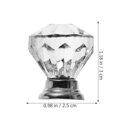 jojofuny 1.1" Acrylic Crystal Cabinet Knobs with Durable Metal Base – Elegant Clear Drawer Pulls for Kitchen & Bathroom Cabinets, Dressers – Easy Installation, Scratch-Resistant, Set of 10
