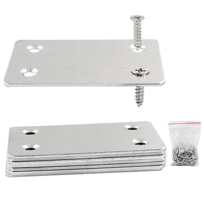 20 Pcs Metal Flat Straight Brace Bracket 2.36 x 1.5 Inch (L x W) Mending Plates Fixing Corner Brace with Screws for Furniture Repair (Silver,4 Holes) - size: 20pcs 2.36 x 1.5 Inch ,4 Holes