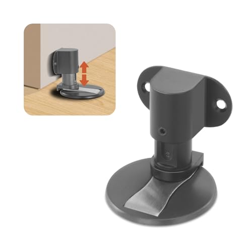 Invisible Magnetic Door Stopper, Adjustable & Floor Standing Door Stopper, No-Drill Easy Installation, Protects Wall from Damage, (Gray-1 Pack) - color: Gray-1 Pack