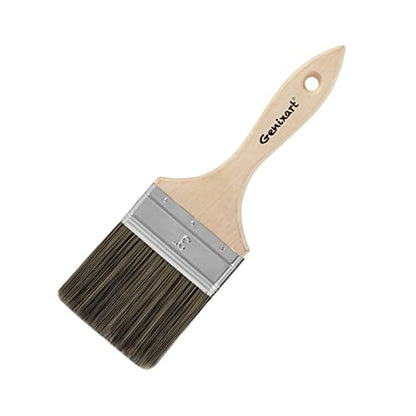Double Thick Chip Paint Brush, Wood Stain Brushes for Painting Walls and Fence Staining, Wooden Handle Masonry Paintbrush for Varnish, Paste, Gesso and Limewash (3 inch)