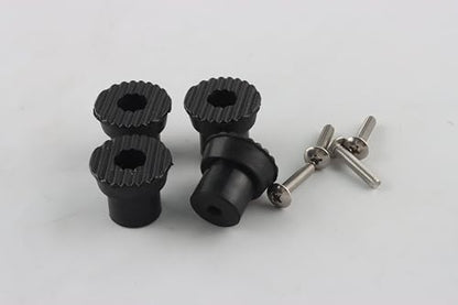 U 9163 Door Stop Rubber Tip with Screw, Replacement Tips for Drop Down Door Holders, Black, Rubber (4 Pack)