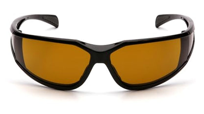 Pyramex Exeter Safety Eyewear - color: Glossy Black Frame/Shooter's Amber Anti-fog Lens