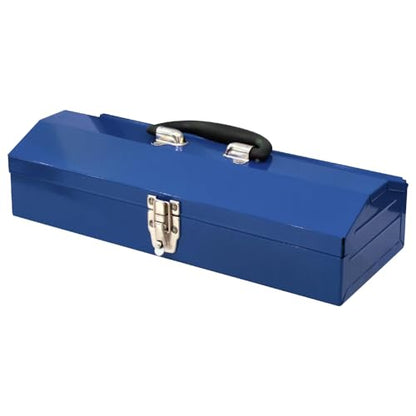 16inches Portable Tool Box, Metal Tool Box, 4 Non-Slip Foot Pads, Ideal for Trailer, Mechanic, DIY-ers, Car Toolbox, Workshops, Garages, Repair Shops,Blue - size: 1P-16in-Blue