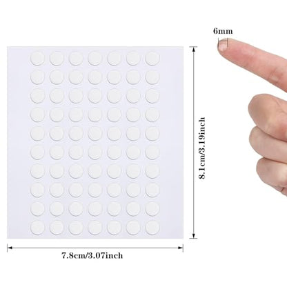 JANYUN 560Pcs Double Sided Sticky Clear Dots Stickers Removable Round Putty Sticky Tack No Trace Sticky Putty Waterproof Small Stickers for Festival Decoration (6mm, 560) - size: 6mm Round 560pcs