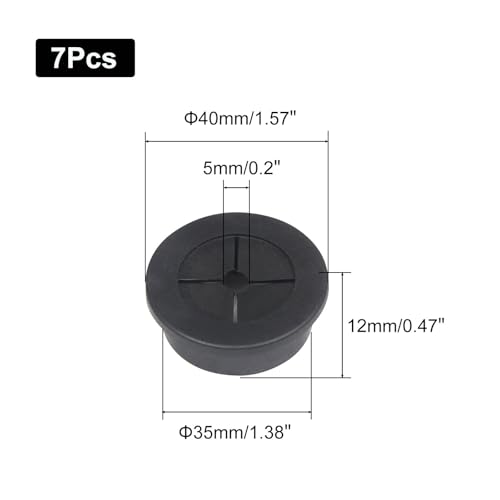 1-3/8 Inch Cable Grommet (35mm) – 7 Pcs Flexible Rubber Hole Covers for Generator Panel, Power Control Boxes, Large Wire Routing (Black) - size: 7pcs 1-3/8"(35mm)