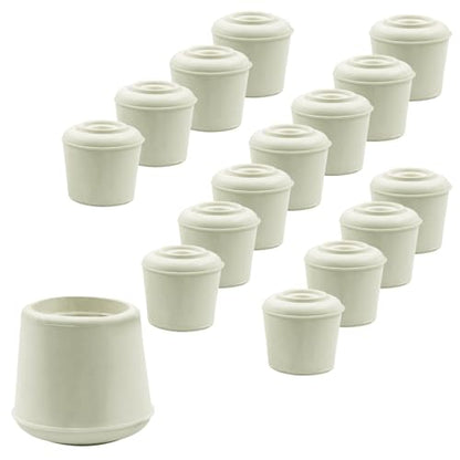 16pcs 7/8 Inch Round Chair Leg Tips Caps, Non-Slip Rubber Chair Leg Floor Protectors, White Furniture Leg Caps Fit for 0.82"-0.87" (21-22mm) Diameter Round Feet - size: 7/8 Inch-White