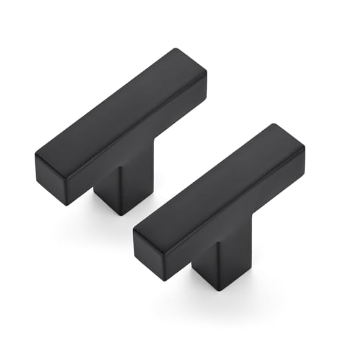 JOY DECOR Cabinet Knobs, Black Cabinet Handles, 2 Pack Kitchen Knobs 2 Inch, Single Hole Drawer Handles for Dresser Drawers - color: Black, size: Single Hole