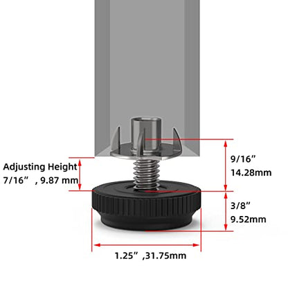 ONEHOME 8 Pack 5/16-18 Stainless Steel Adjustable Threaded Furniture Leg Leveling Feet Screw-in Glide Levelers with T- Nut Kit,Screw Foot On Furniture Glide Leveling for Table,Chair,Furniture