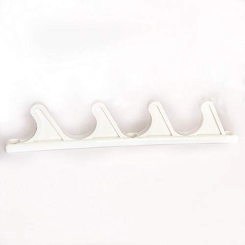 KOMORAX 4 pcs 4 Position Nylon Adjustment Brackets for Patio Outdoor Lawn Yard Furniture or Chaise Lounges, Replacement, Back Support, Back-Height Multi Position Adjuster 9 1/2" L x 1/2" W (White)