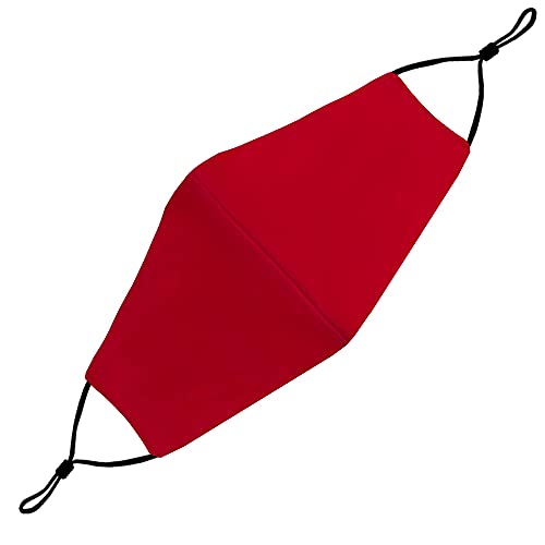 Washable Face Mask with Non-Adjustable Ear Loops & Nose Wire - color: Solid Deep Red