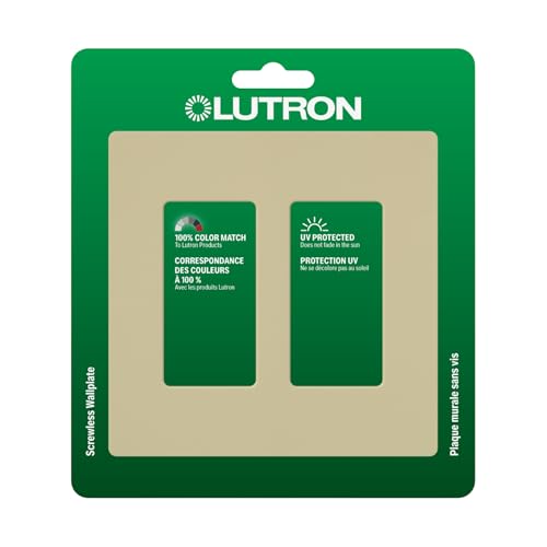 Lutron Claro Light Switch Cover Plate, 2 Gang Wallplate, for Decorator Light Switches, Rocker Light Switch Cover, Outlet Cover, Screwless Switch Plate Cover, Gloss, CW-2-IV, Ivory - color: Ivory, size: 1 Pack