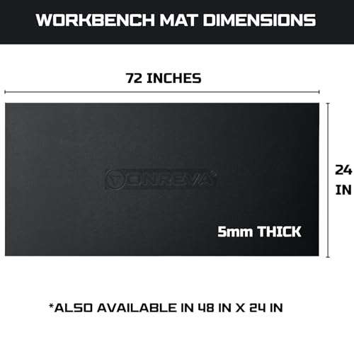 ONREVA Workbench Mat 24X72 Inches, EVA Work Mat, Protect Your Work Bench Top, Heavy Duty Pad for Tool Box Top, Table, Tool Station, Rolling Cabinet Cart Cover Liner Matt, 72"X24" 5mm Thick