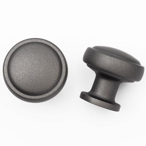 Brushed Bronze Solid Alloy Cabinet Knob Soft-Touch Color 30 Pack Round Knurled Cabinet Handle Hardware Drawer Pulls (20, Soft-Touch Gray) - color: Soft-Touch Gray