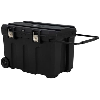 CRAFTSMAN 37-in. Rolling Tool Box with Wheels, Black, Plastic, Lockable (CMST37025) - style: 50 gallon Chest