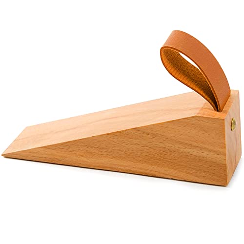 Wood Door Stopper, Solid Wooden Non-Slip Door Wedges, Sturdy and Durable Door Stop Wedge, Door Stopper Fit for Door Bottom Seam (0.2" - 1.3") 1 Pack - color: Standard 1 Pack